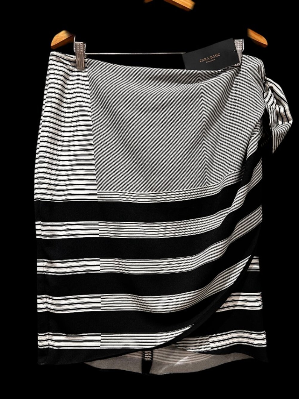 Zara Basic Skirt - Large - Front Wrap and Side Tie-Up / NWT